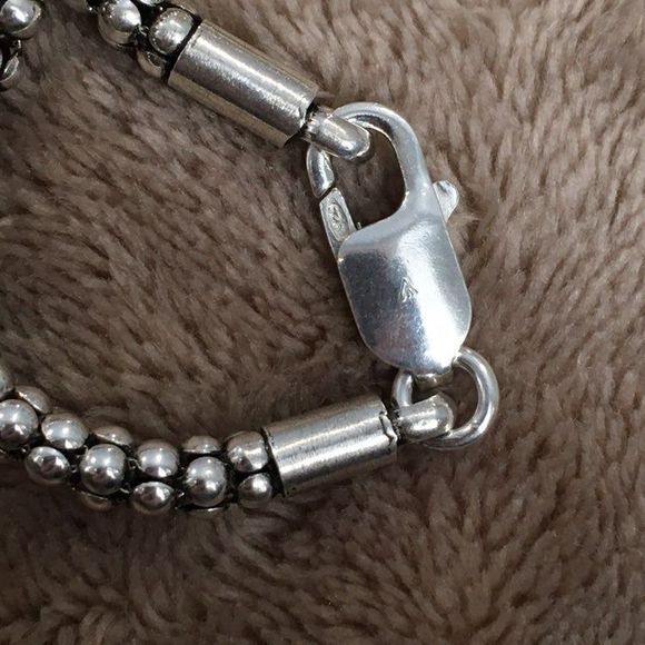 SILPADA Sterling Silver Heart Pendant Popcorn Necklace S1516 N1106 Retired HTF - Picture 7 of 8